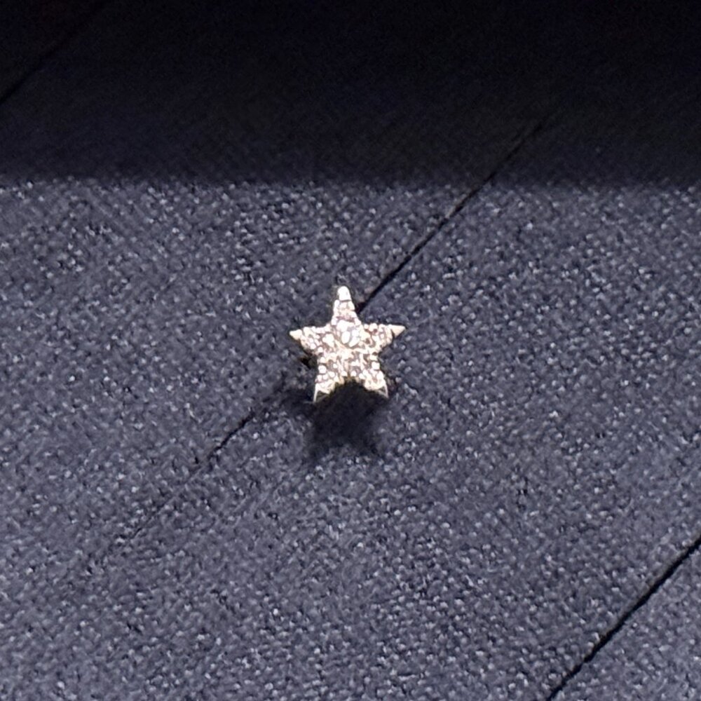 New MARIA TASH Diamond Star Threaded Stud Earring WG 4.5mm